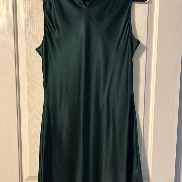 Veronica Beard Maelle Stretch‑Silk Charmeuse Minidress in Pine Green - Picture 8 of 8